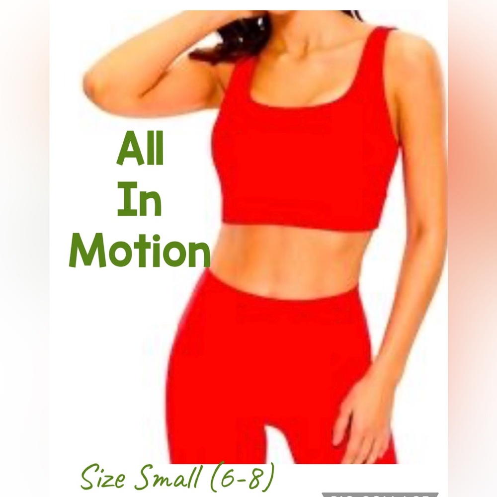 🏃🏽‍♀️ All in Motion Red Sports Cropped Top /Bra Intimates Ladies Size:Small
